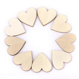 Maxbell 3xNatural Wood Heart Embellishments Weddings Decor Craft 30x3mm 50pcs