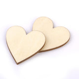 Maxbell 3xNatural Wood Heart Embellishments Weddings Decor Craft 30x3mm 50pcs