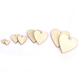 Maxbell Plain Wooden Love Heart CRAFT CARD MAKING SCRAPBOOKING 50pcs 30mm & 10pcs 80mm