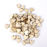 Maxbell 4xNatural Wood Heart Embellishments Weddings Decor Craft 40x3mm 50pcs