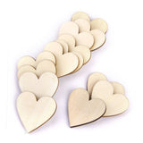Maxbell 4xNatural Wood Heart Embellishments Weddings Decor Craft 40x3mm 50pcs