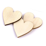 Maxbell 4xNatural Wood Heart Embellishments Weddings Decor Craft 40x3mm 50pcs