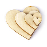 Maxbell 4xNatural Wood Heart Embellishments Weddings Decor Craft 40x3mm 50pcs