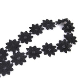 Flower Lace Trim DIY Sewing Applique 3 Yards 4.5cm Wide Black