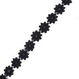 Flower Lace Trim DIY Sewing Applique 3 Yards 4.5cm Wide Black