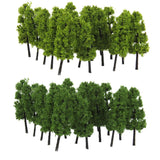 Maxbell 4xPagoda Trees Model Train Railroad Scenery 1/150 20pcs Dark and Light Green