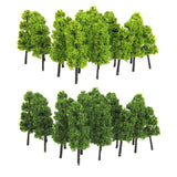 Maxbell 4xPagoda Trees Model Train Railroad Scenery 1/150 20pcs Dark and Light Green