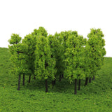 60Piece 1/200 1/250 N Scale Green Painted Tree Models for Railroad Dioramas