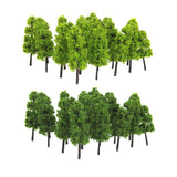 Maxbell 6xPagoda Trees Model Train Railroad Scenery 1:200 20pcs Dark and Light Green