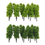 Maxbell 6xPagoda Trees Model Train Railroad Scenery 1:200 20pcs Dark and Light Green
