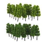 Maxbell 8xPagoda Trees Model Train Railroad Scenery 1:200 20pcs Dark and Light Green