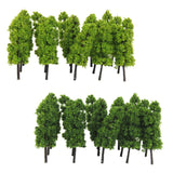 Maxbell 6xPagoda Trees Model Train Railroad Scenery 1:200 20pcs Dark and Light Green
