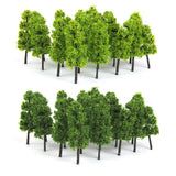 Maxbell 6xPagoda Trees Model Train Railroad Scenery 1:200 20pcs Dark and Light Green