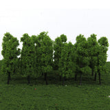 60Piece 1/200 1/250 N Scale Green Painted Tree Models for Railroad Dioramas