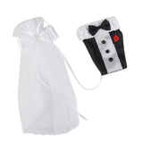 Maxbell 23xBride Groom Dress Wedding Wine Glass Champagne Cup Cover Decoration 2pcs