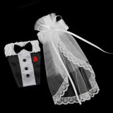 Maxbell 23xBride Groom Dress Wedding Wine Glass Champagne Cup Cover Decoration 2pcs
