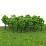 Maxbell 4xPlastic Model Trees Train Railroad Scenery 1:250 40pcs Green