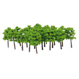 Maxbell 3xPlastic Model Trees Train Railroad Scenery 1:250 40pcs Green
