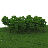 Maxbell 4xPlastic Model Trees Train Railroad Scenery 1:250 40pcs Dark Green