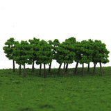 Maxbell 4xPlastic Model Trees Train Railroad Scenery 1:250 40pcs Dark Green