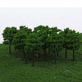 Maxbell 4xPlastic Model Trees Train Railroad Scenery 1:250 40pcs Dark Green
