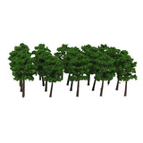 60Piece 1/200 1/250 N Scale Green Painted Tree Models for Railroad Dioramas