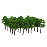 Maxbell 4xPlastic Model Trees Train Railroad Scenery 1:250 40pcs Dark Green