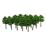 60Piece 1/200 1/250 N Scale Green Painted Tree Models for Railroad Dioramas