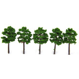 Maxbell 4xPlastic Model Trees Train Railroad Scenery 1:250 40pcs Dark Green