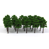 Maxbell 4xPlastic Model Trees Train Railroad Scenery 1:250 40pcs Dark Green