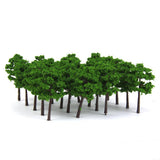 60Piece 1/200 1/250 N Scale Green Painted Tree Models for Railroad Dioramas