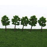 Maxbell 4xPlastic Model Trees Train Railroad Scenery 1:250 40pcs Dark Green