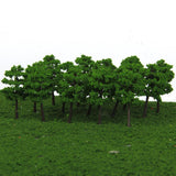 60Piece 1/200 1/250 N Scale Green Painted Tree Models for Railroad Dioramas