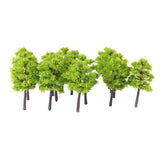 Maxbell 4xPlastic Model Trees Train Railroad Scenery 1:250 40pcs Light Green