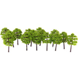 Maxbell 4xPlastic Model Trees Train Railroad Scenery 1:250 40pcs Light Green