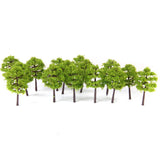 Maxbell 4xPlastic Model Trees Train Railroad Scenery 1:250 40pcs Light Green