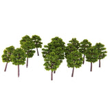 Maxbell 3xPlastic Model Trees Train Railroad Scenery 1:250 40pcs Deep Green
