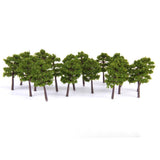 Maxbell 3xPlastic Model Trees Train Railroad Scenery 1:250 40pcs Deep Green