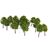 Maxbell 3xPlastic Model Trees Train Railroad Scenery 1:250 40pcs Deep Green