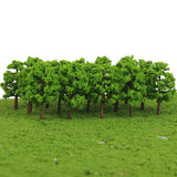 Maxbell 6x20Pcs Plastic Model Tress Train Railroad Scenery 1:150 Scale Light Green Kit