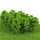 Maxbell 6x20Pcs Plastic Model Tress Train Railroad Scenery 1:150 Scale Light Green Kit