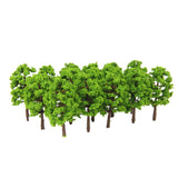 Maxbell 6x20Pcs Plastic Model Tress Train Railroad Scenery 1:150 Scale Light Green Kit