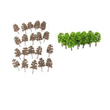 Maxbell 8x20Pcs Plastic Model Tress Train Railroad Scenery 1:150 Scale Light Green Kit