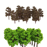 Maxbell 6x20Pcs Plastic Model Tress Train Railroad Scenery 1:150 Scale Light Green Kit