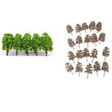 Maxbell 8x20Pcs Plastic Model Tress Train Railroad Scenery 1:150 Scale Light Green Kit