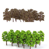 Maxbell 8x20Pcs Plastic Model Tress Train Railroad Scenery 1:150 Scale Light Green Kit