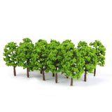 Maxbell 6x20Pcs Plastic Model Tress Train Railroad Scenery 1:150 Scale Light Green Kit