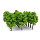 Maxbell 6x20Pcs Plastic Model Tress Train Railroad Scenery 1:150 Scale Light Green Kit