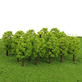 Maxbell 9x20Pcs Plastic Model Tress Train Railroad Scenery 1:150 Light Green Props Kit