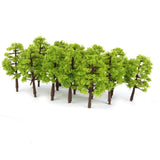 Maxbell 9x20Pcs Plastic Model Tress Train Railroad Scenery 1:150 Light Green Props Kit
